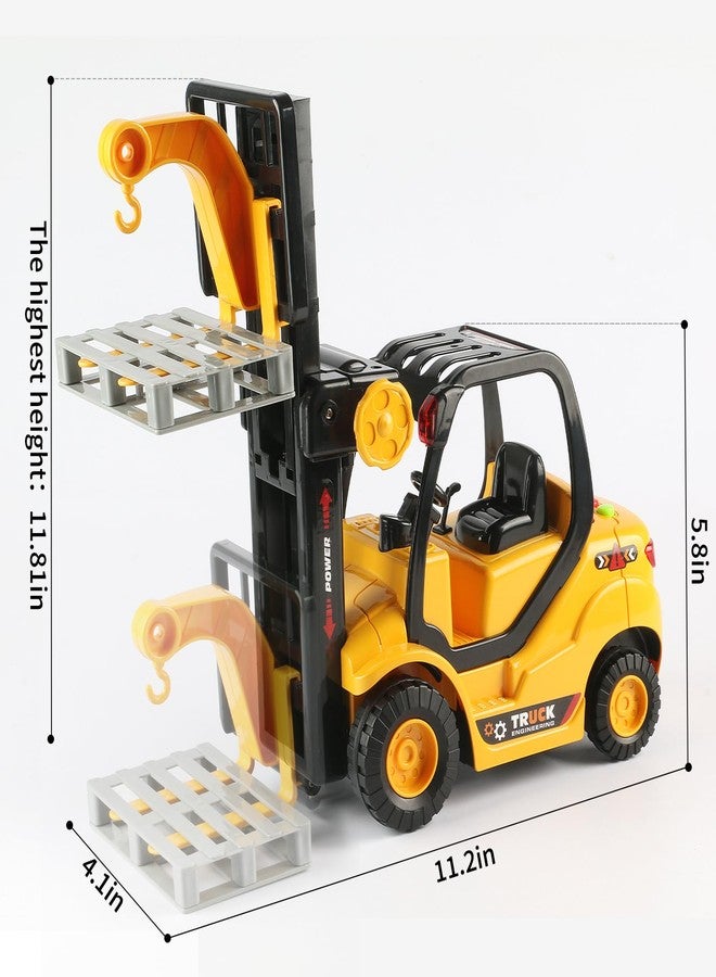 Cdymkf Toy Forklift Truck with Pallet, 1/16 Scale Fork Truck with Lights & Sound,11.8"(30cm), Friction Powered, Ages 3+ - Image 5